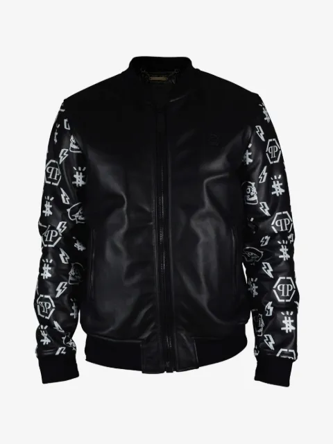 Philipp Plein chamarra bomber de piel