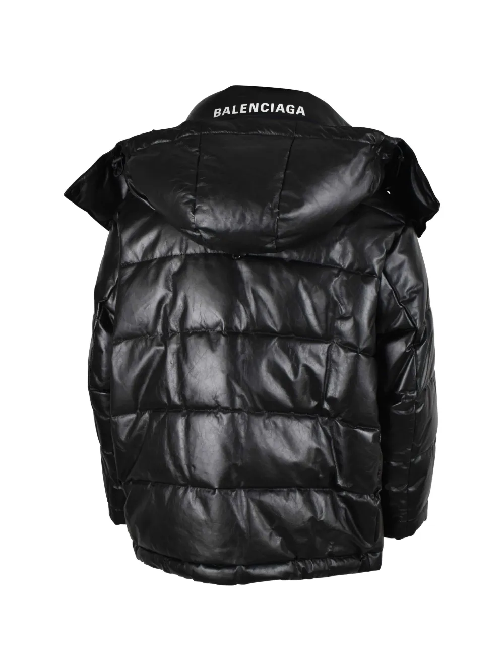 Balenciaga Gewatteerd donsjack met afneembare capuchon Zwart