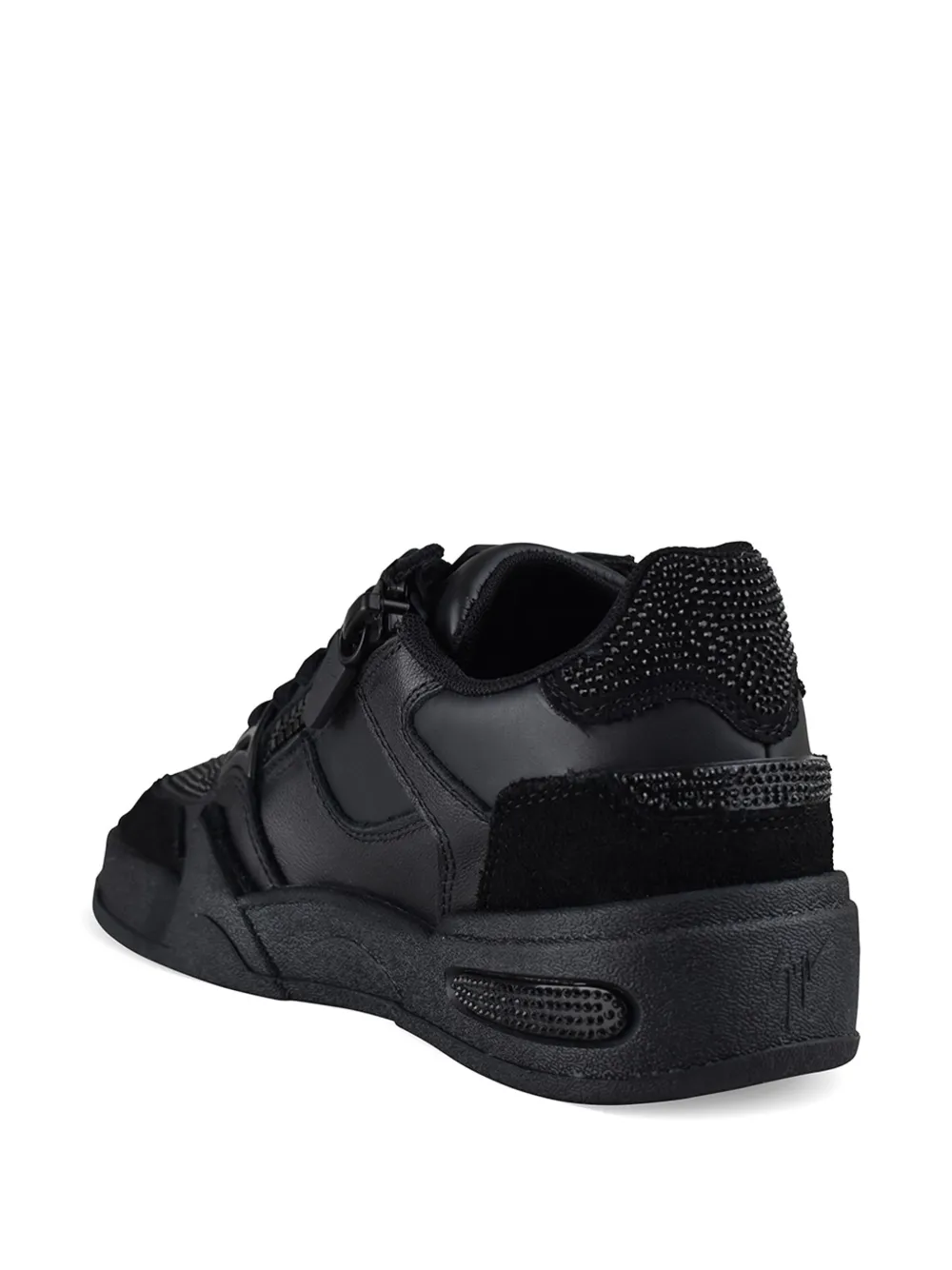 Giuseppe Zanotti Ghost leren sneakers met stras en rits Zwart