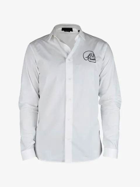 Philipp Plein camisa con bordado de calavera