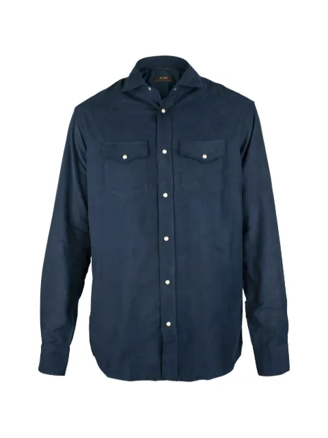 Moorer flap pocket velvet shirt