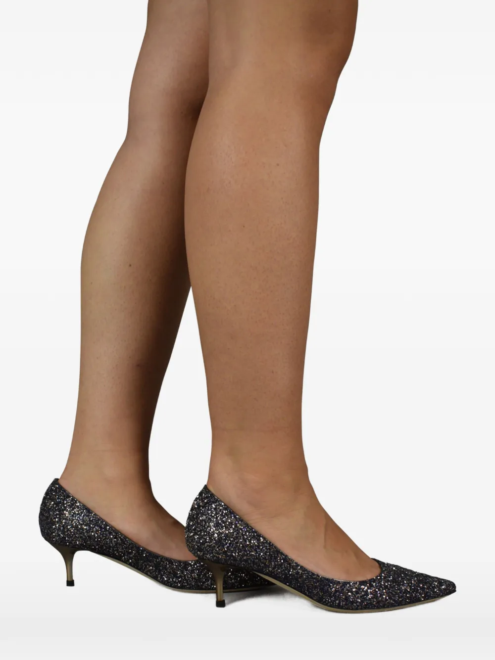 Jimmy Choo Aza pumps met puntige neus en glitter Zwart