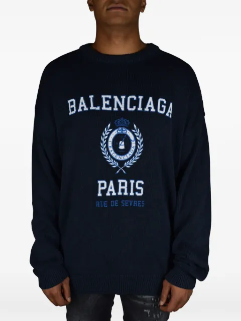 Balenciaga logo-print ribbed sweatshirt