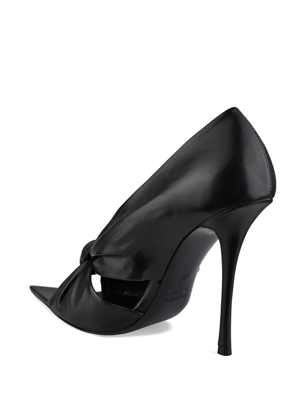 Saint Laurent Malika sandalen met gestrikt bandje Bruin