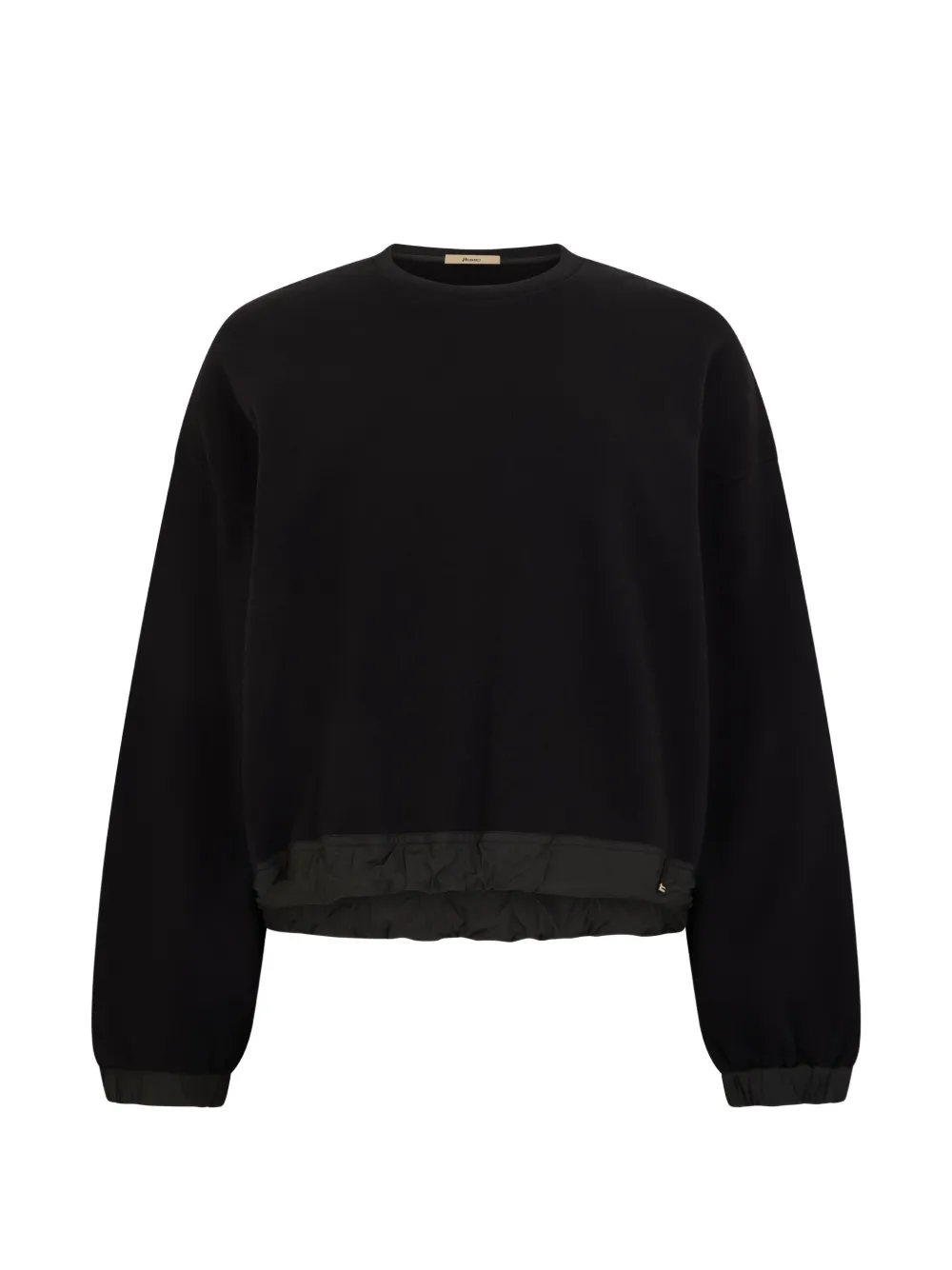 Herno Long-sleeve Cropped Sweatshirt In Black