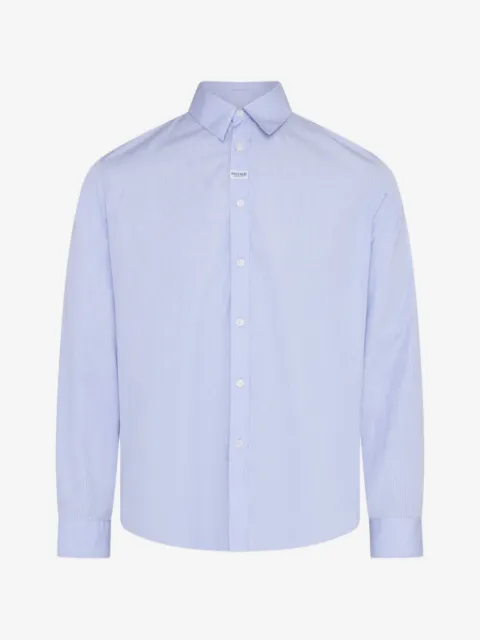Martine Rose vertical-stripe logo-patch shirt