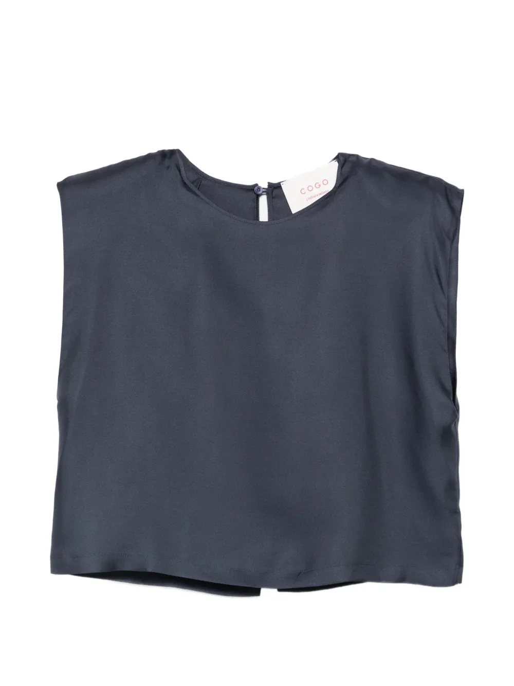 CO.GO padded-shoulder blouse - Blu