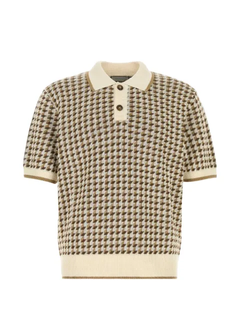 Canali houndstooth-pattern polo shirt