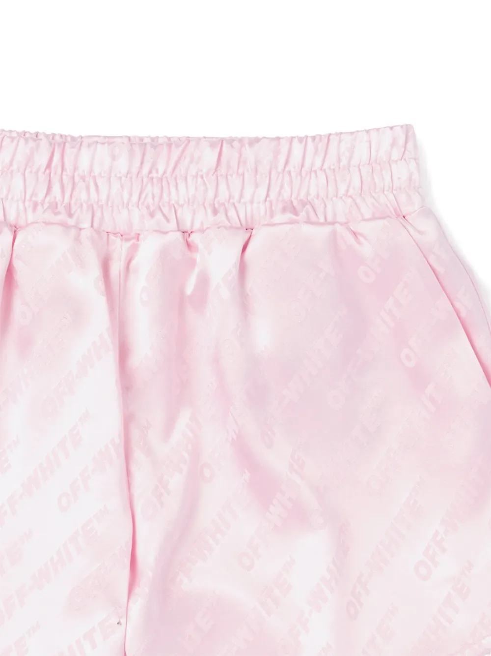 Off-White Kids Satijnen shorts met logo-jacquard Roze