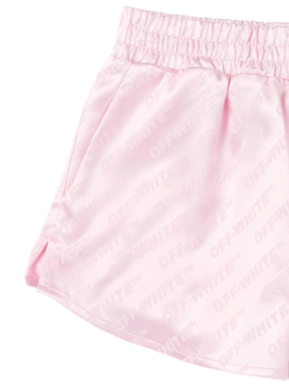 Off-White Kids Satijnen shorts met logo-jacquard Roze