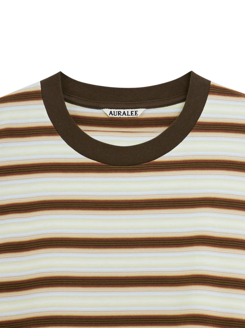 Auralee Gestreepte top met lange mouwen Beige
