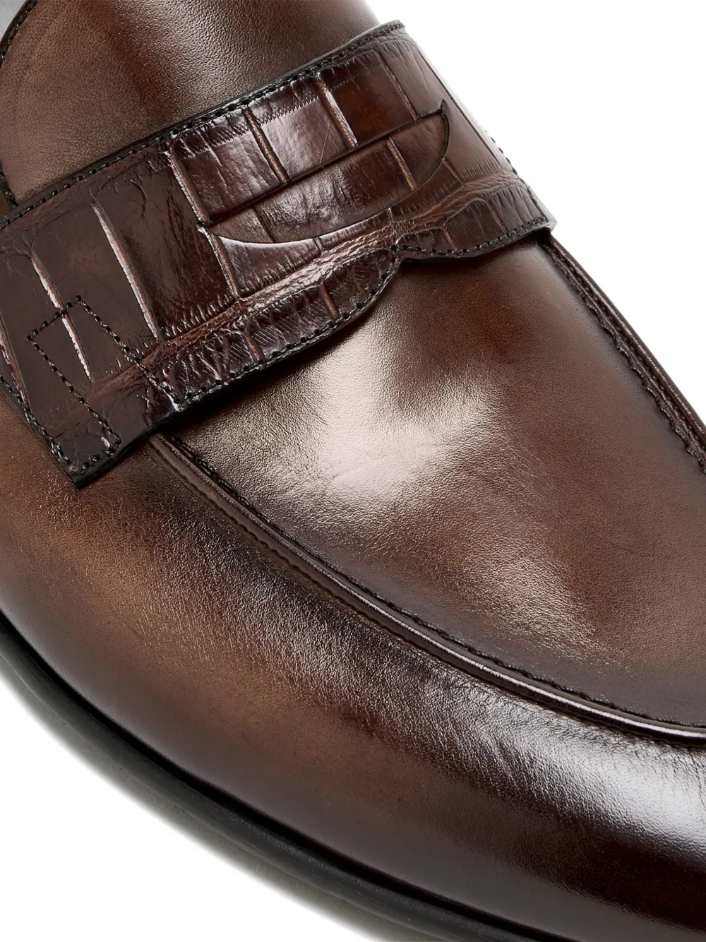 Barrett crocodile-effect leather loafers Bruin