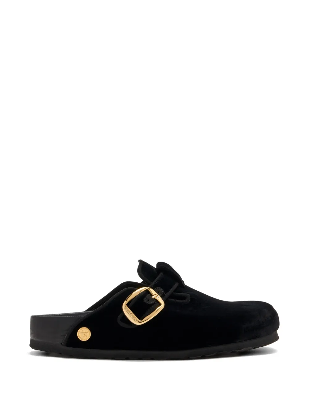 Birkenstock buckle-detail velvet sandals - Nero