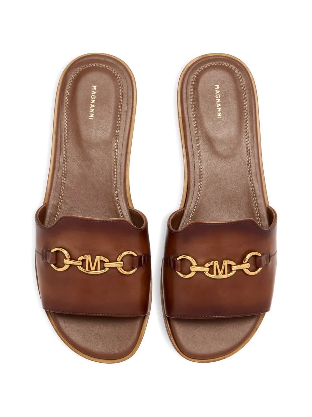 Magnanni horsebit logo-plaque flat sandals Bruin