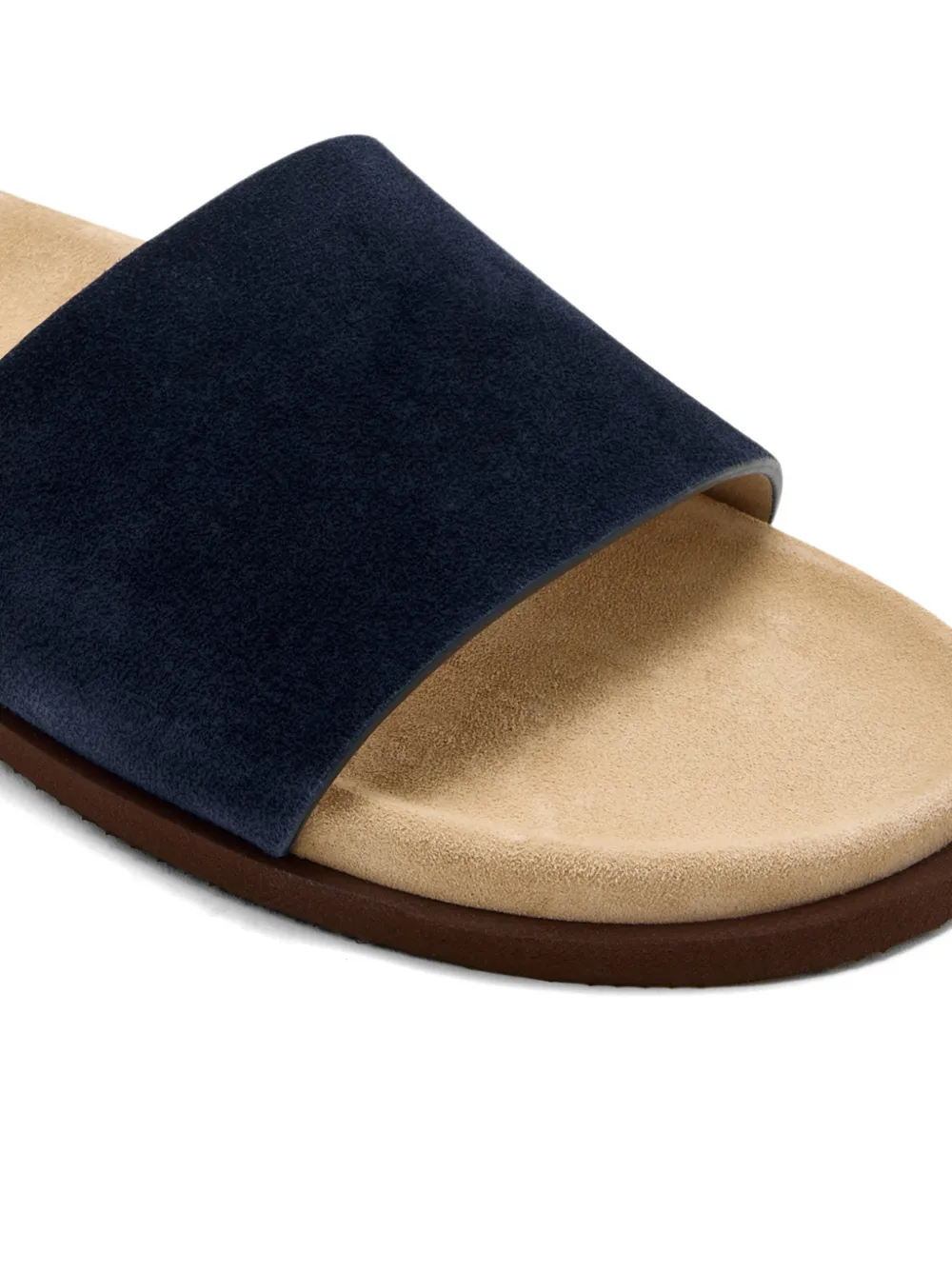 Brunello Cucinelli suede slip-on sandals Blauw