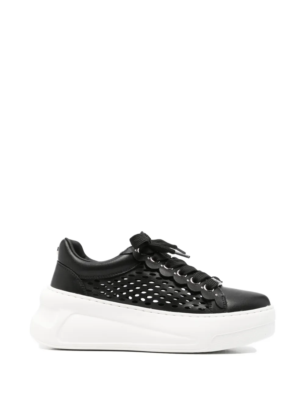 Cult Nirvana cutout leather sneakers Zwart