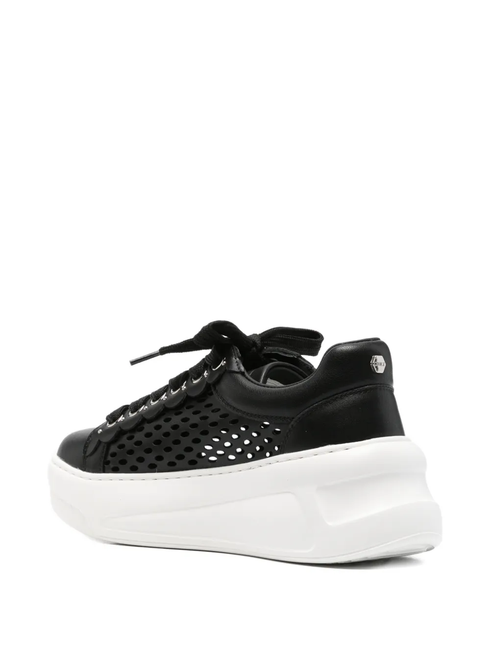 Cult Nirvana cutout leather sneakers Zwart