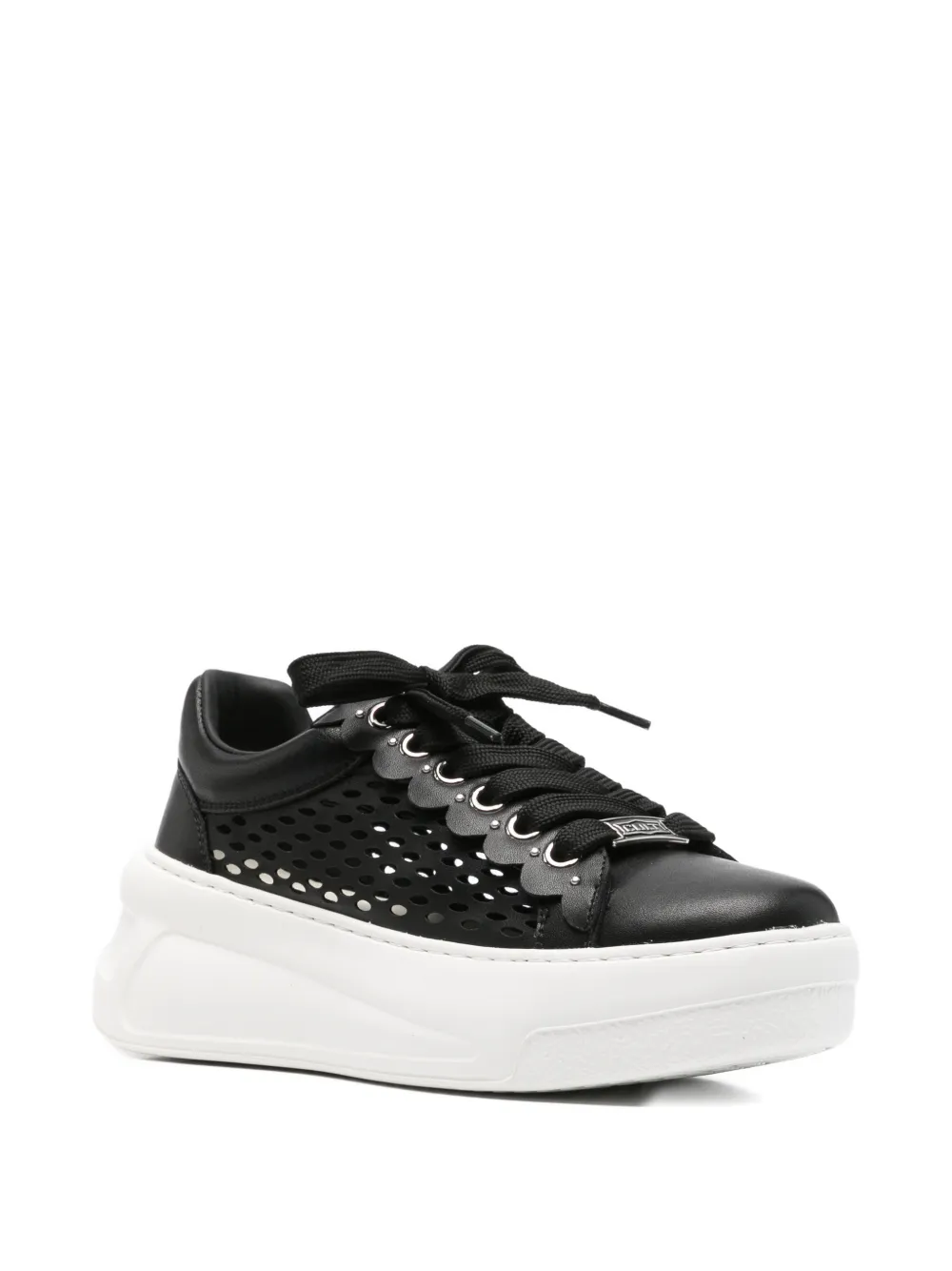 Cult Nirvana cutout leather sneakers Zwart