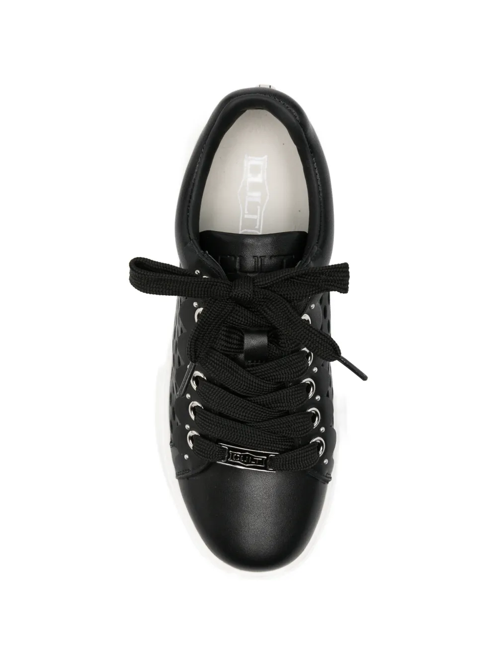 Cult Nirvana cutout leather sneakers Zwart