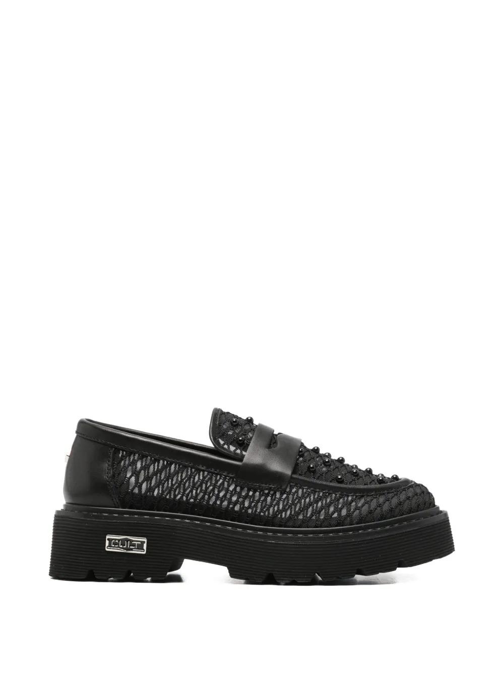 Cult Slash beaded leather sneakers - Nero