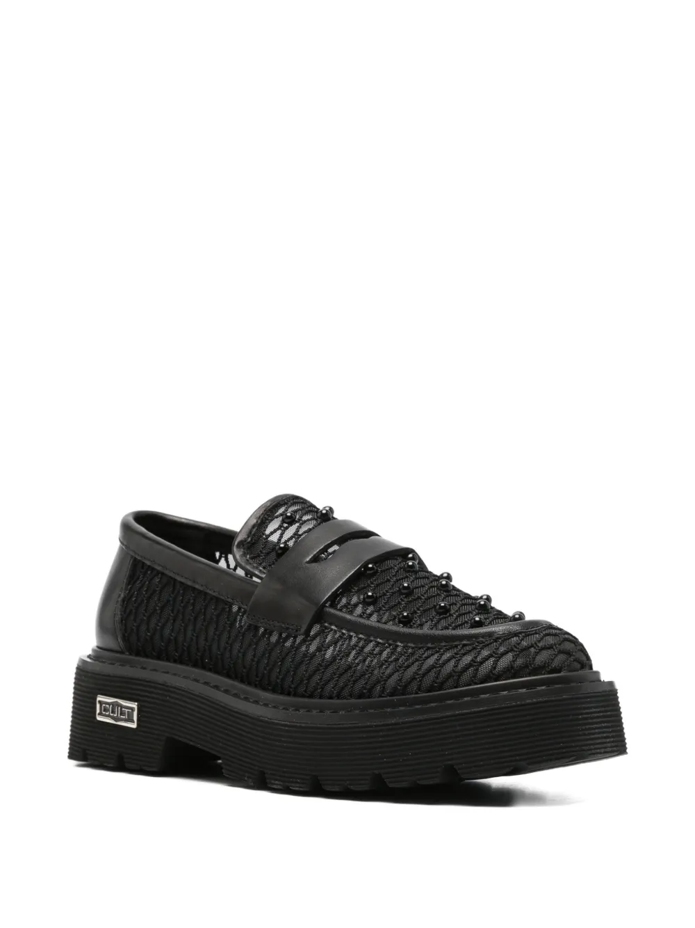 Cult Slash beaded leather sneakers Zwart