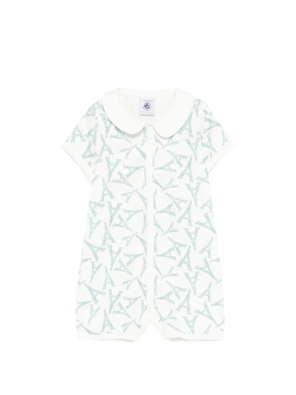 Petit Bateau Peter Pan-collar print shorties - Bianco