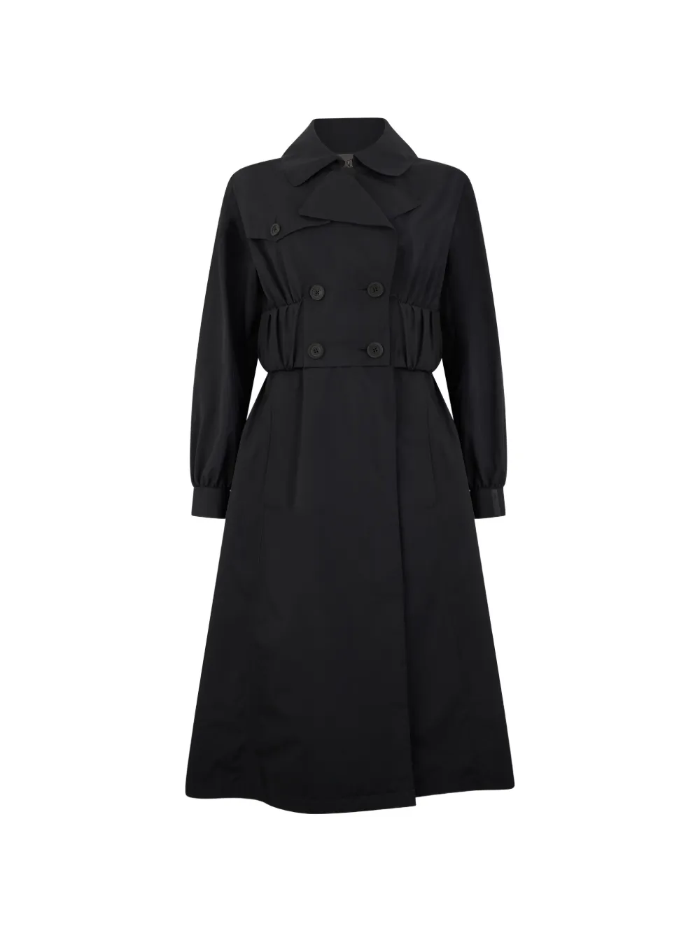Herno Double-breasted Trench Coat In Black