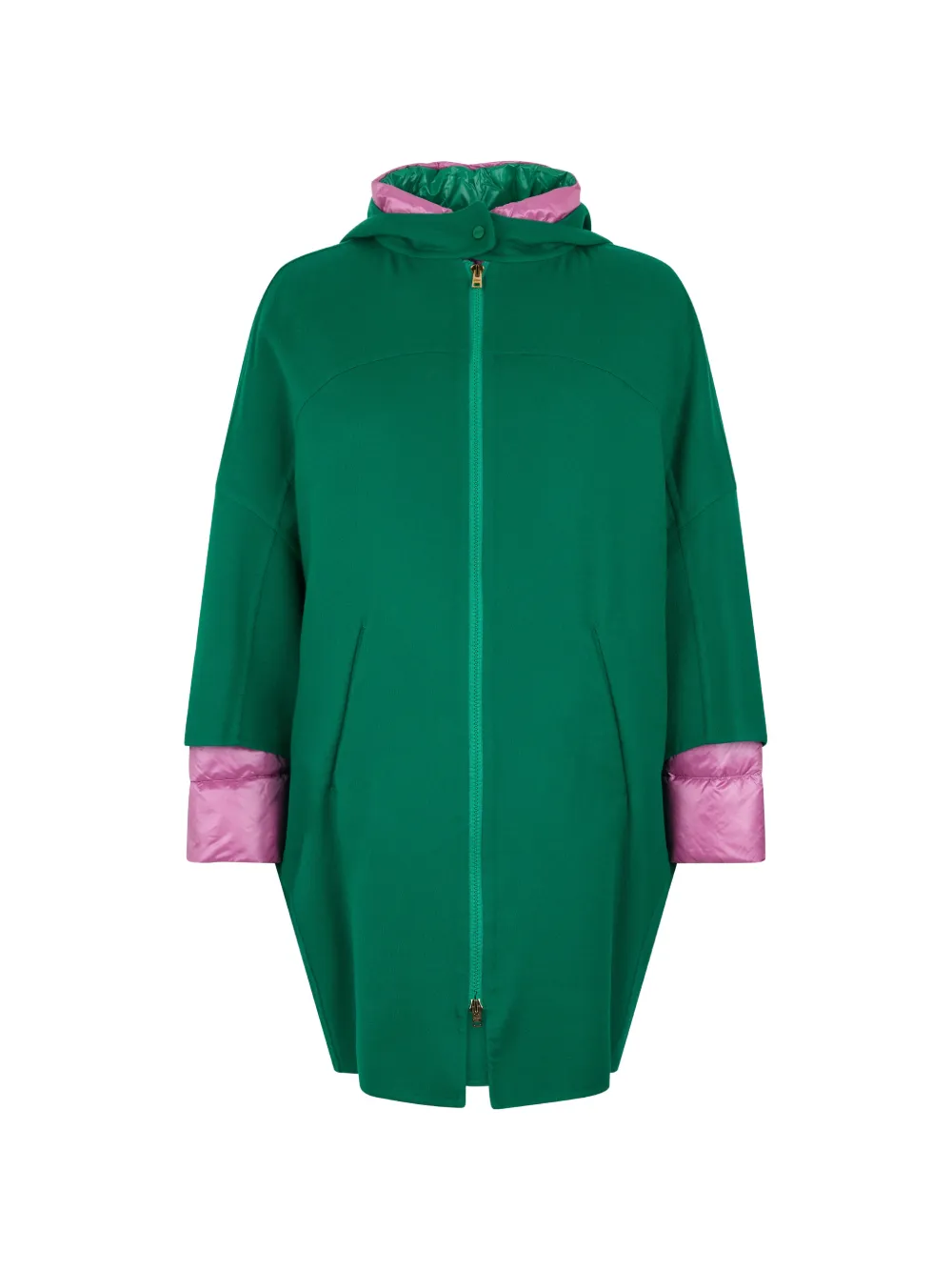 Herno contrasting-cuff single-breasted coat - Verde