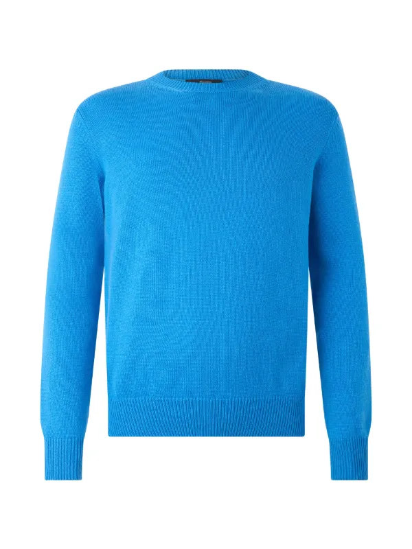 Herno Long-sleeve Round-neck Sweater in Blue