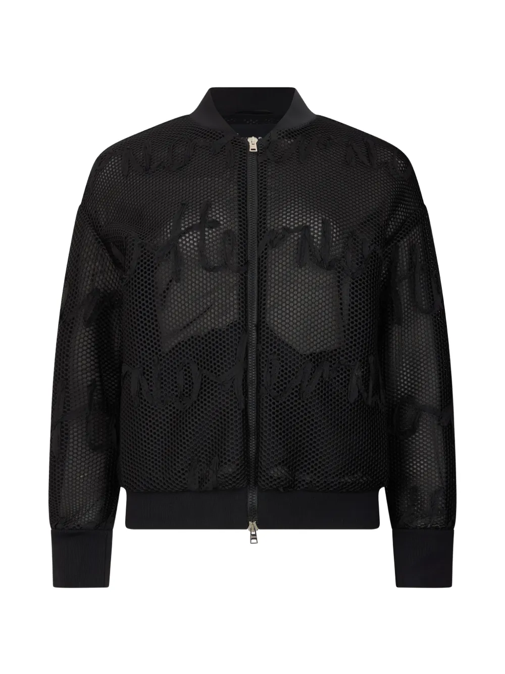 Herno mesh zip-up bomber jacket - Nero
