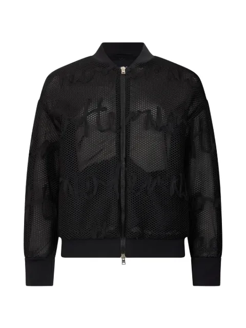 Herno mesh zip-up bomber jacket