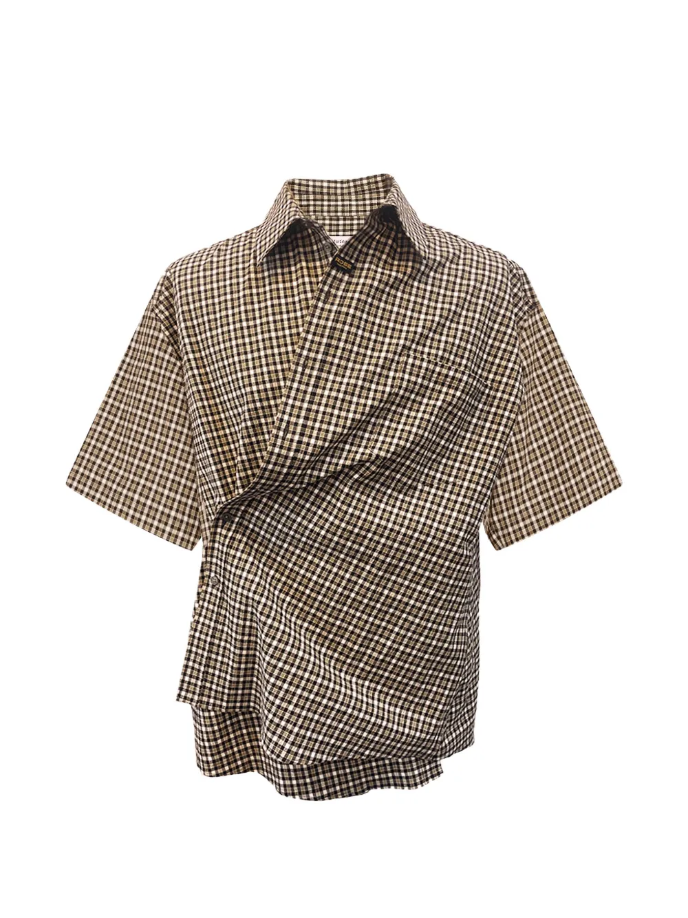 Martine Rose Check-pattern Short-sleeve Shirt In Green