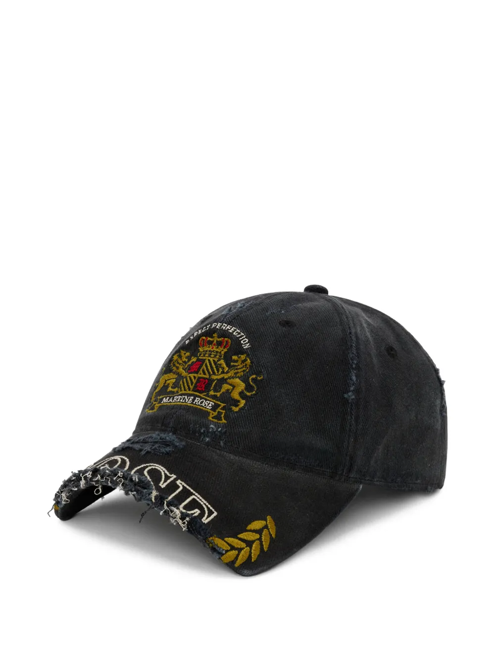 Martine Rose distressed embroidered cap - Nero
