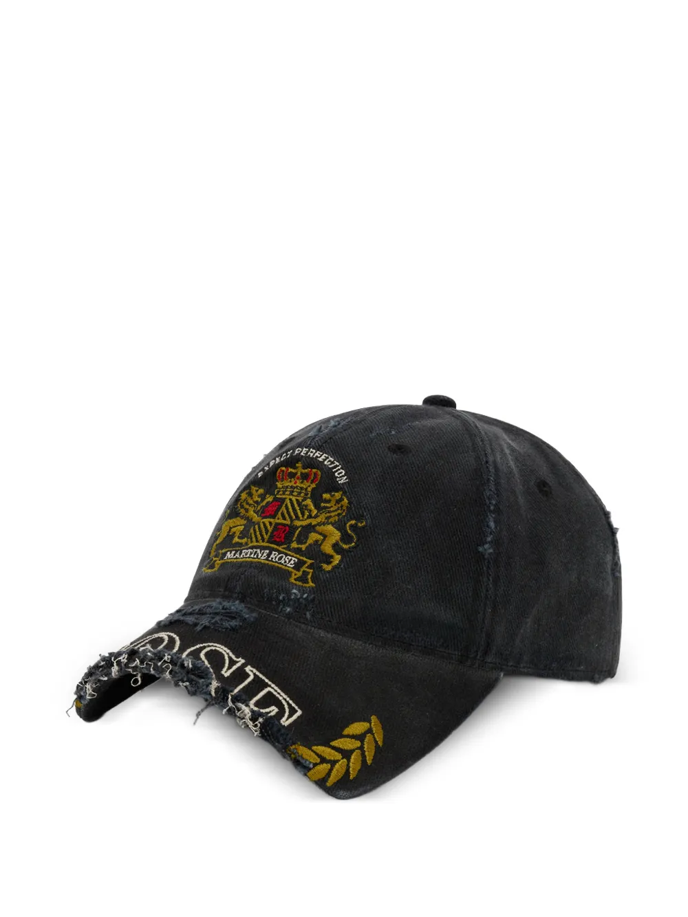 Martine Rose distressed embroidered cap - Nero