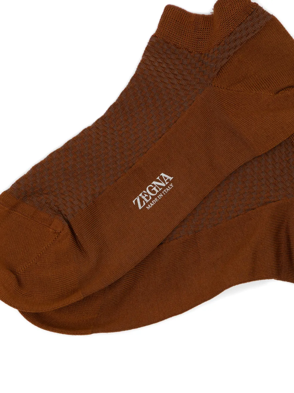 Zegna Wafelgebreide enkelsokken Bruin