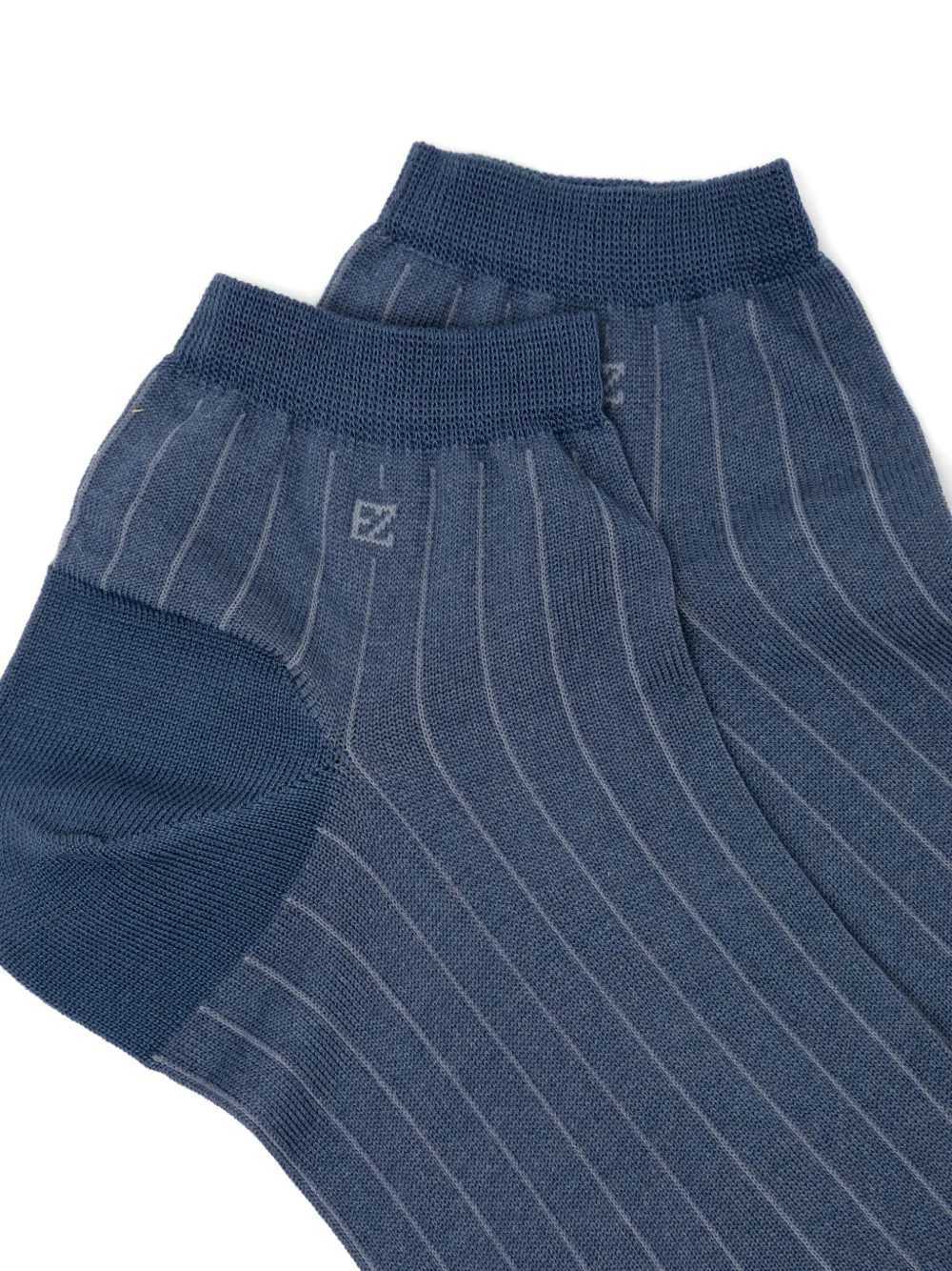 Zegna Enkelsokken met krijtstreep Blauw