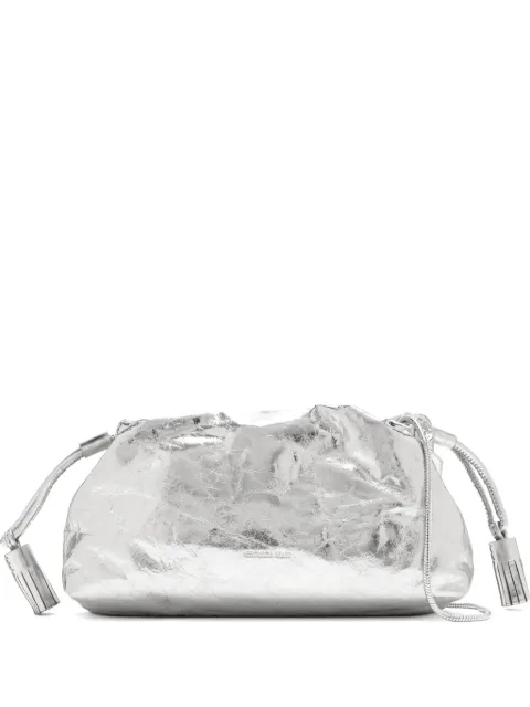 Veronica Beard metallic crinkled-effect clutch bag