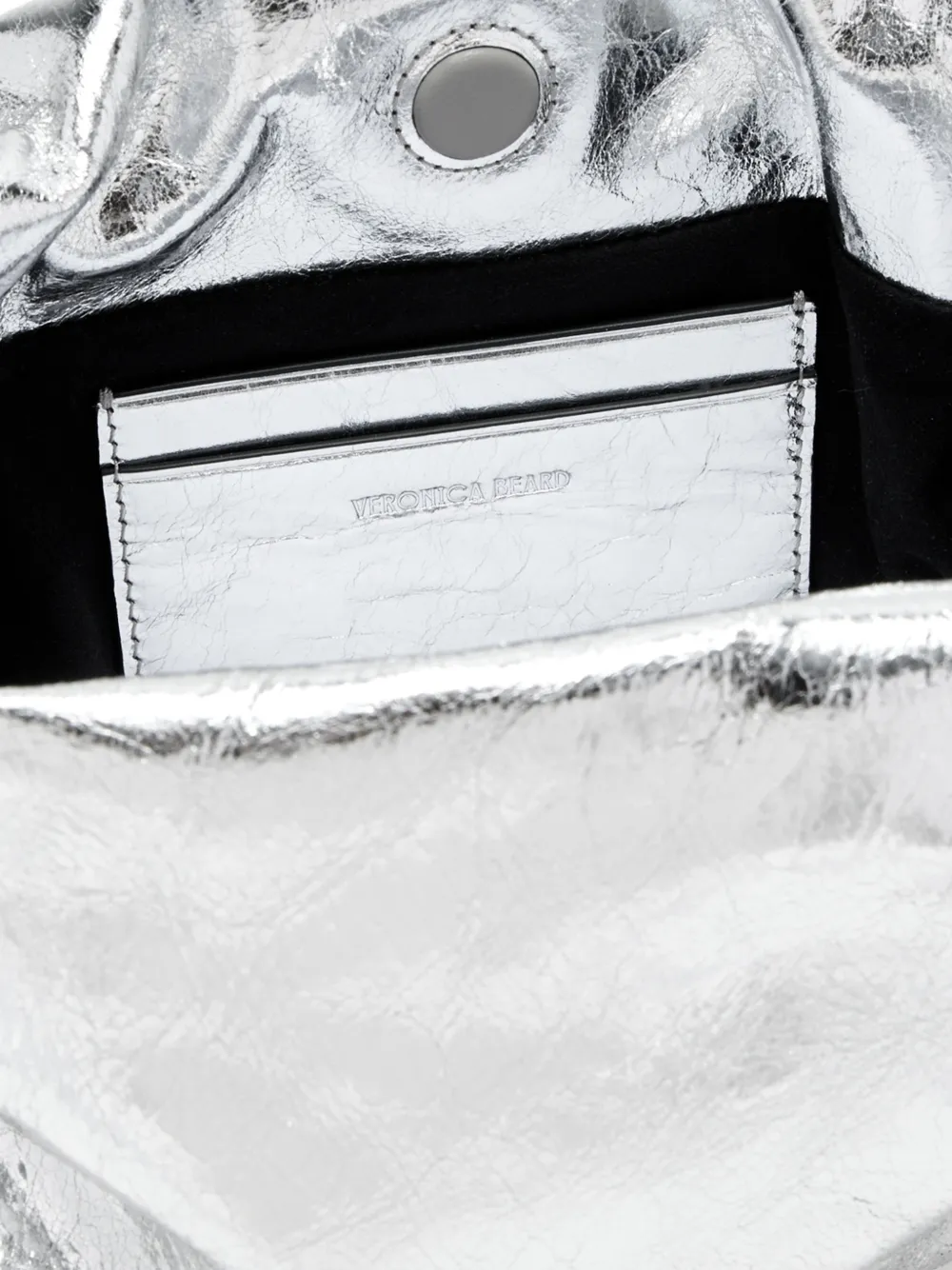 Veronica Beard Metallic clutch met gekreukt effect Zilver