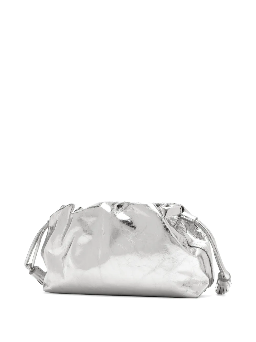 Veronica Beard Metallic clutch met gekreukt effect Zilver