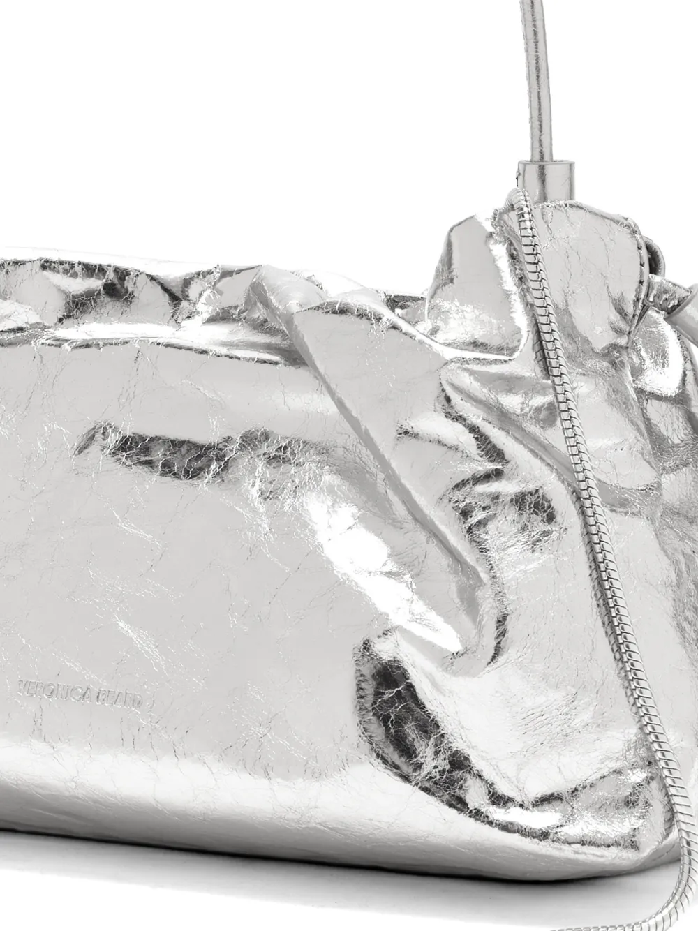 Veronica Beard Metallic clutch met gekreukt effect Zilver