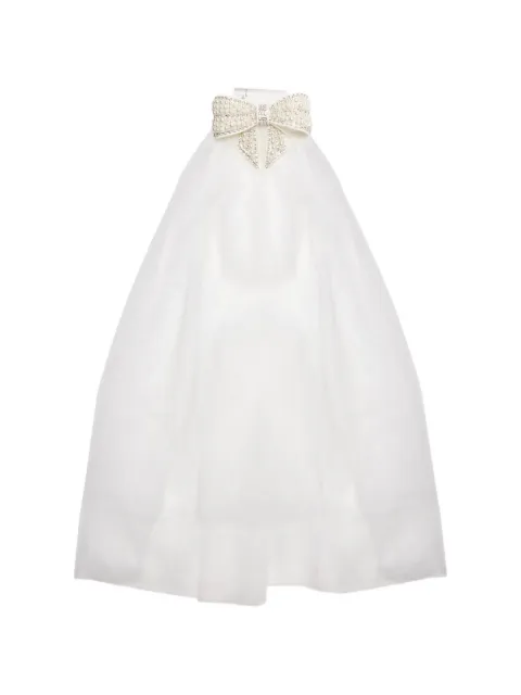 Self-Portrait pearl-embellished tulle veil