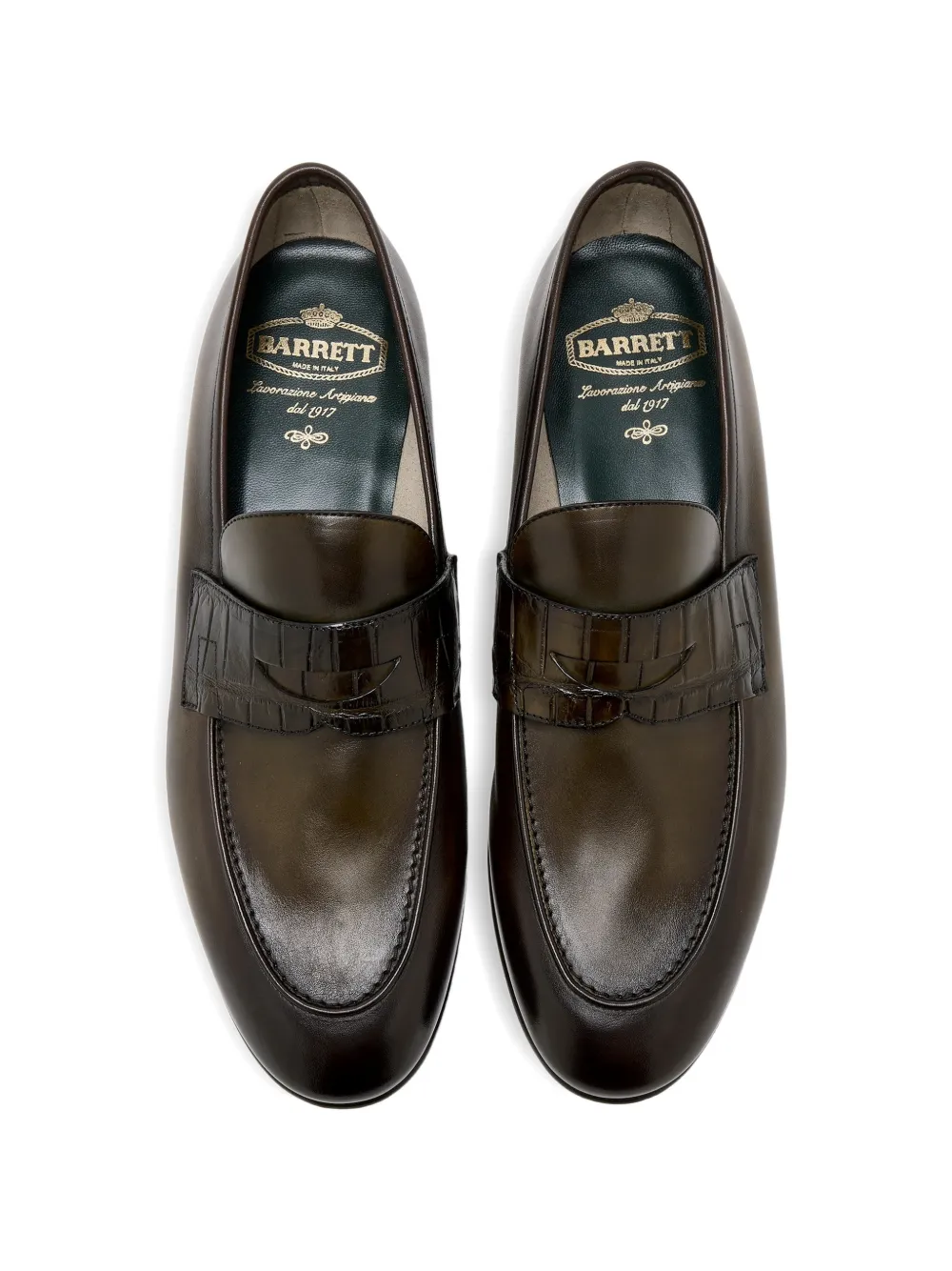 Barrett Loafers met krokodillen-reliëf Groen