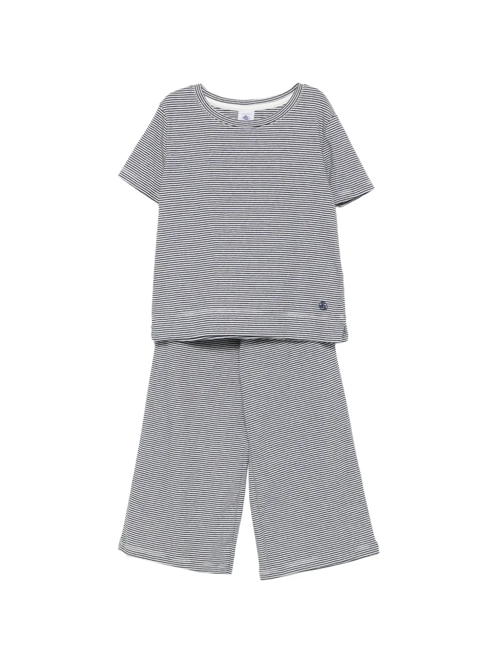Petit Bateau striped tie pyjama set - Nero