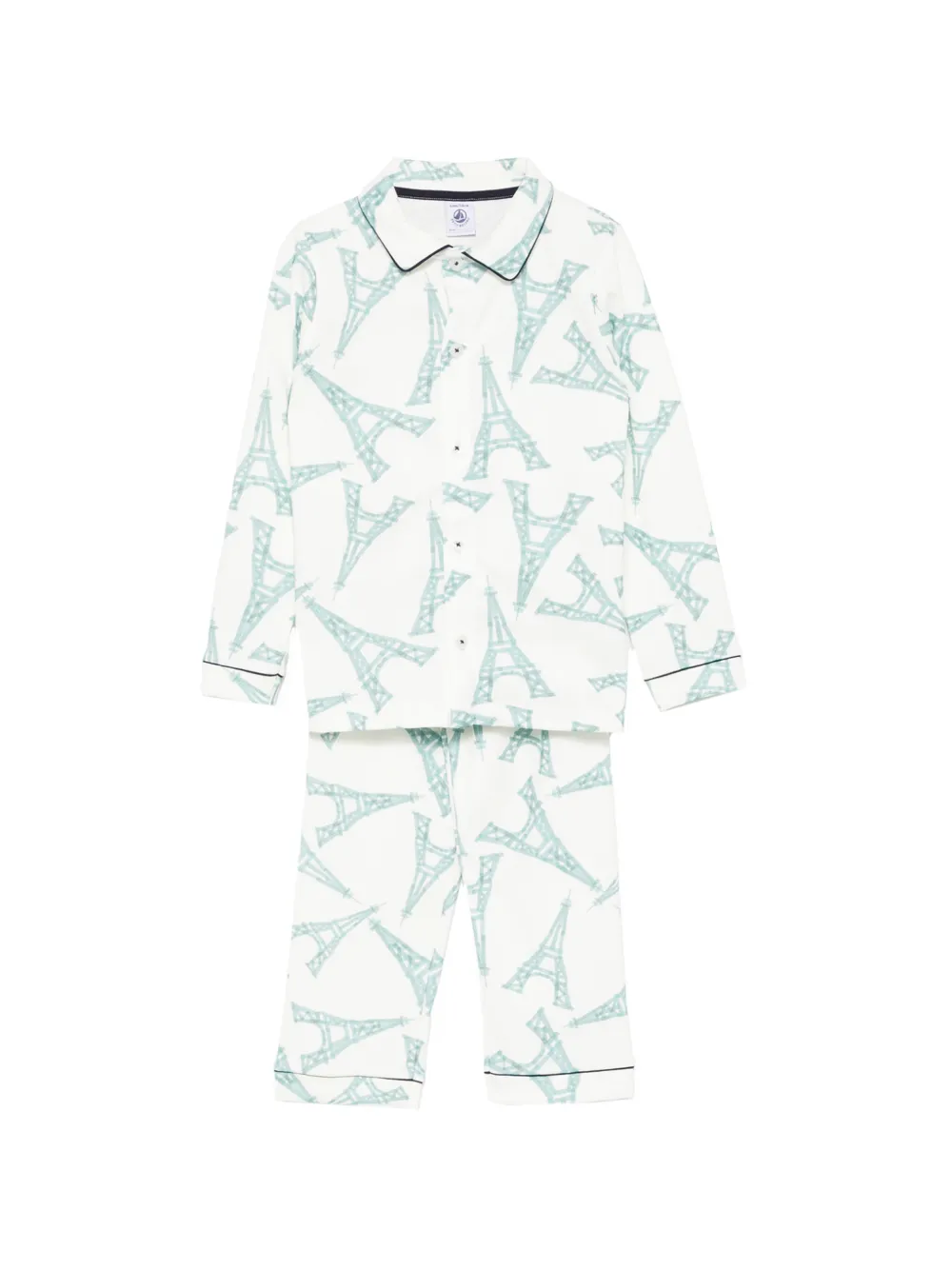 Petit Bateau Eiffel-Tower-print pajamas - Bianco