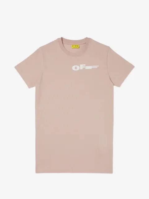 Off-White Kids vestido estilo playera con logo estampado