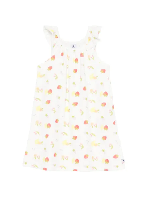 Petit Bateau vestido de noche con frutas estampadas