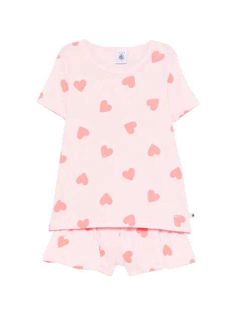 Petit Bateau heart-print pajamas