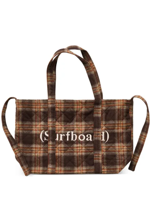 Stockholm Surfboard Club checked tote bag