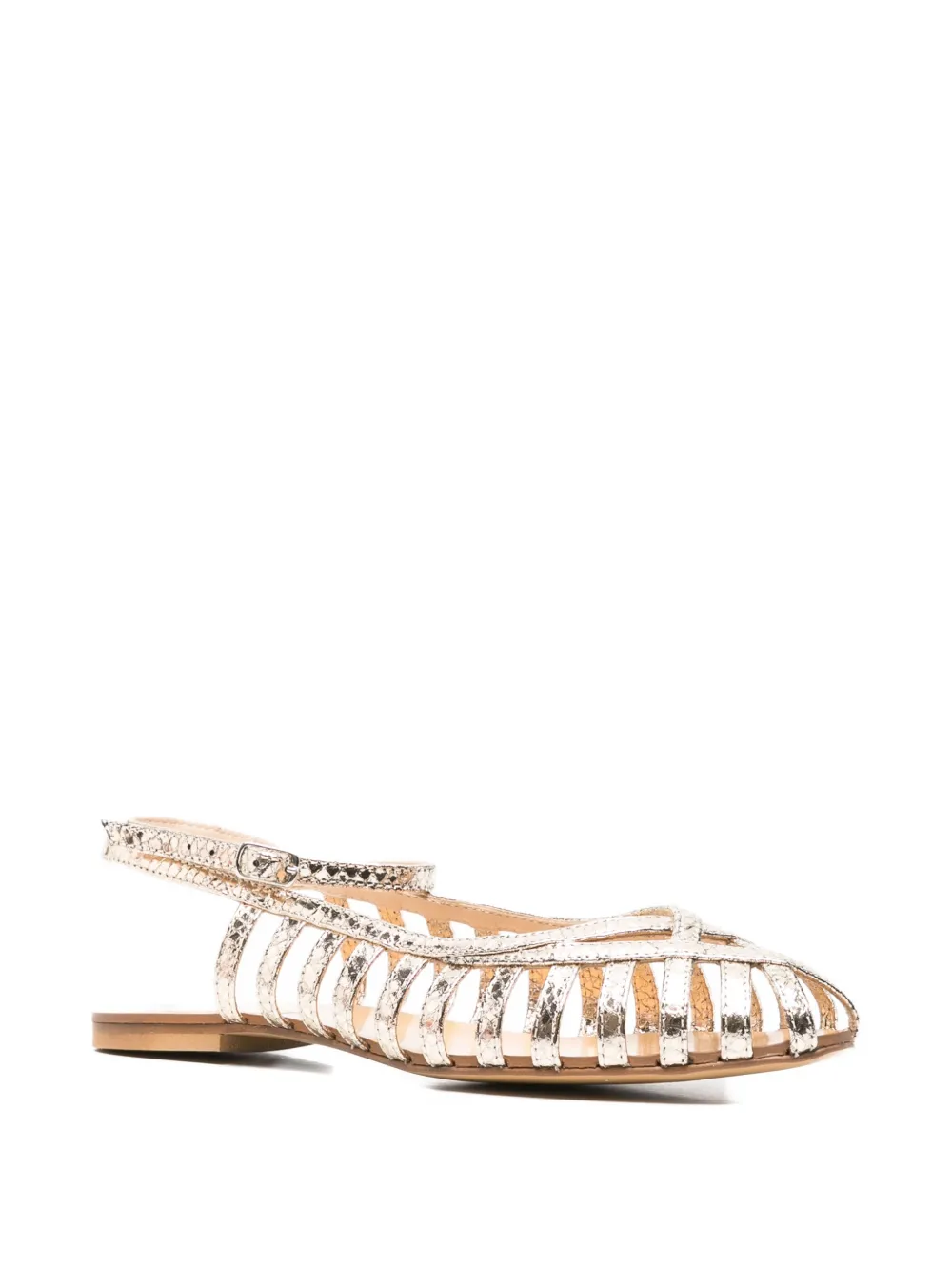 Anna F. round-toe slingback ballet flats Goud