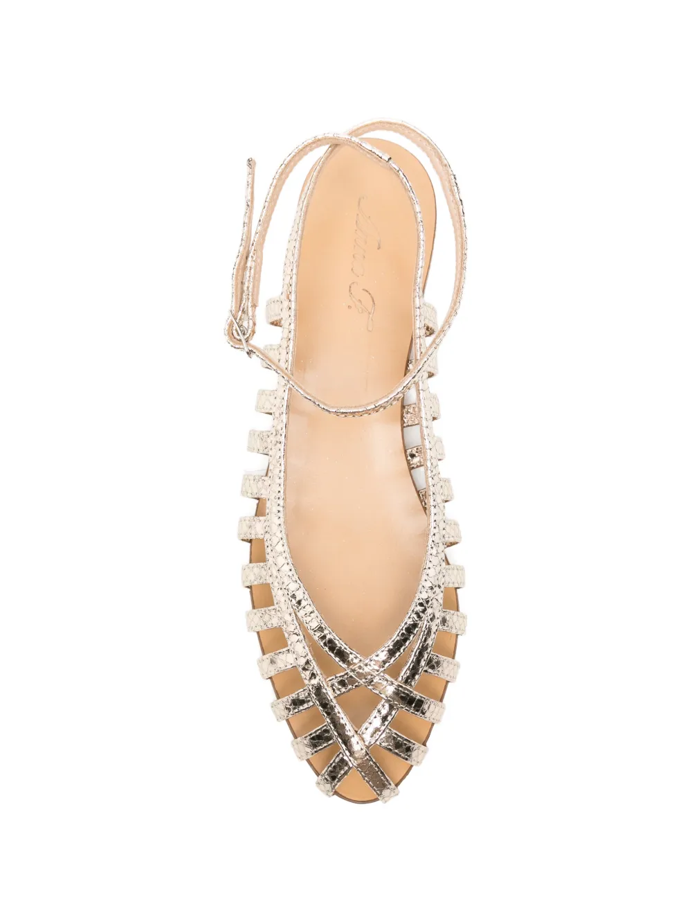 Anna F. round-toe slingback ballet flats Goud